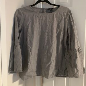 JCrew Mercantile Flannel Top with flutter sleeve